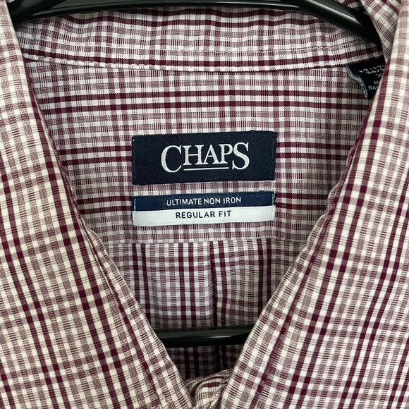 Chaps Men’s Plaid Button-Down Dress Shirt – Size XL Regular Fit - Picture 3 of 4